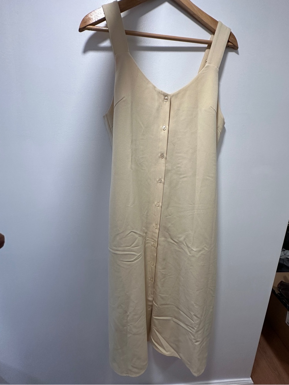 Moussy buckle strap Button-Front Midi Dress, yellow, Free size